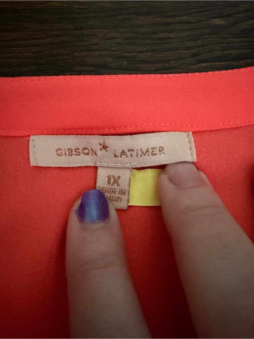 Gibson Latimer Coral Lace-Up Peplum Tunic - Picture 3 of 5